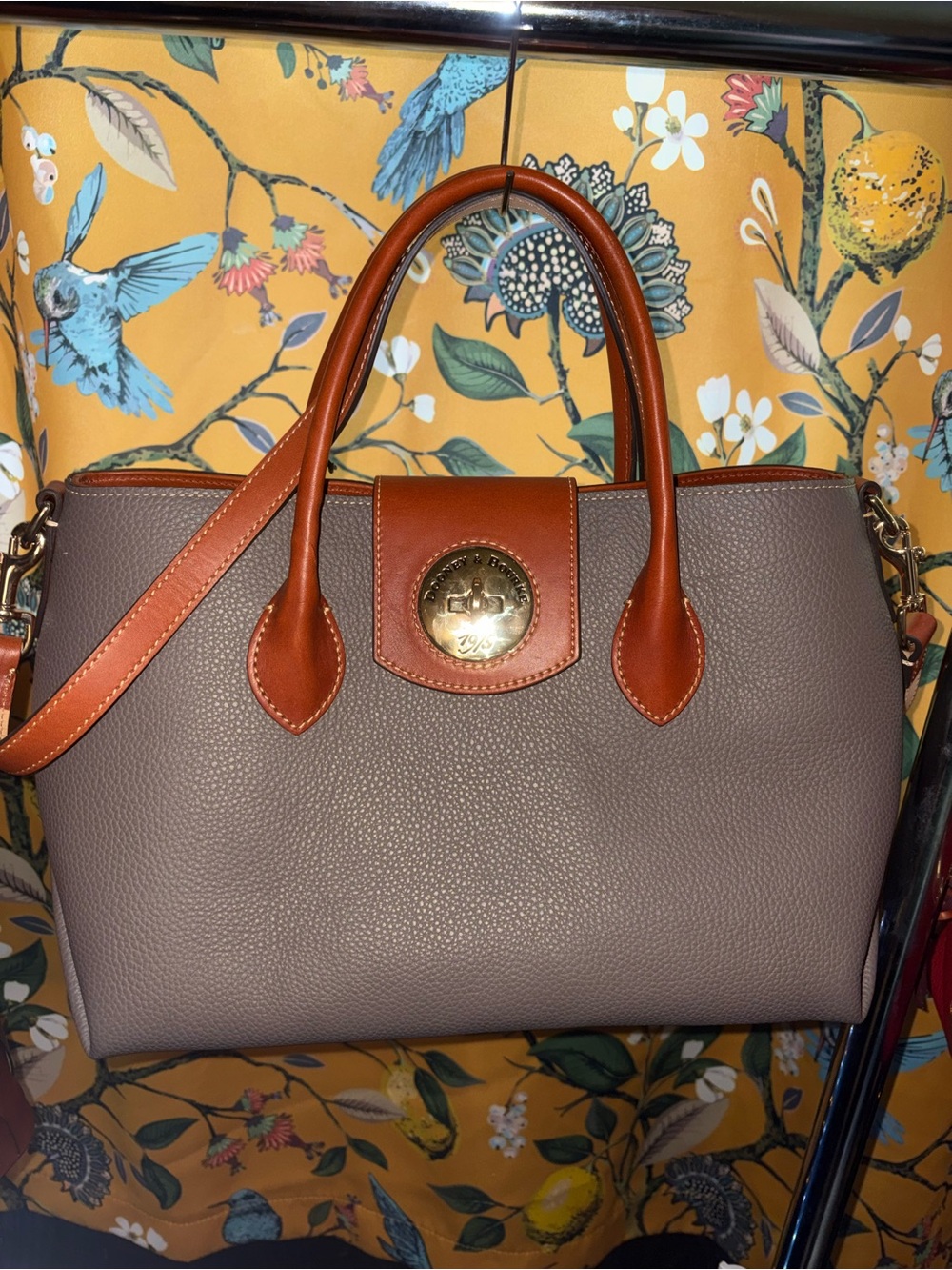Dooney and Bourke Elephant Pebble Leather Handle Tote 30